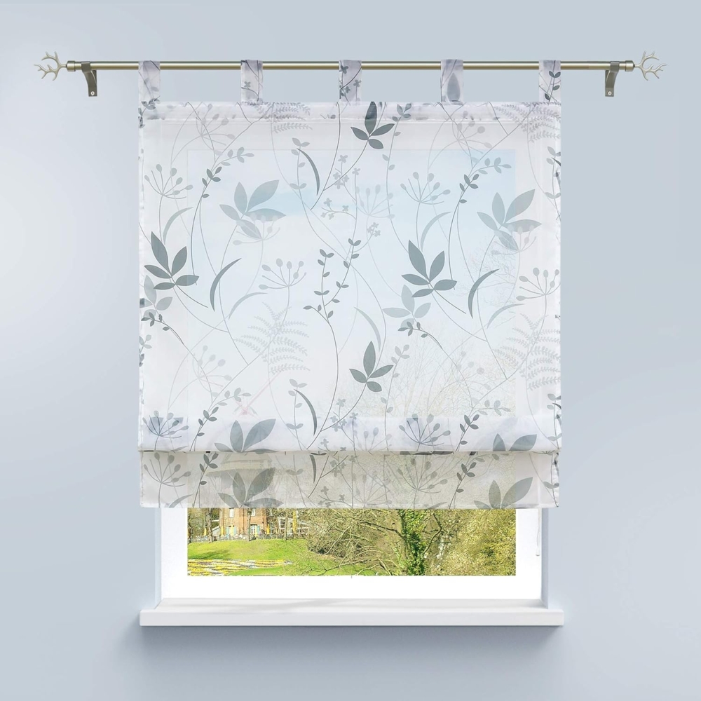 Delien Scheibengardine Beyza (2 St), Stangendurchzug, transparent, Zweifarbig Bild 1