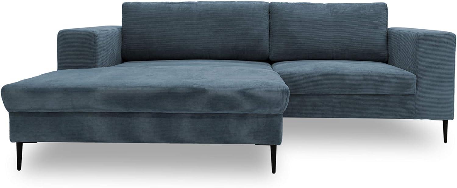 DOMO. collection Modica Ecksofa, moderne L-Form Eckcouch, Sofa Eckgarnitur, grau-blau, 244x173x83 Bild 1