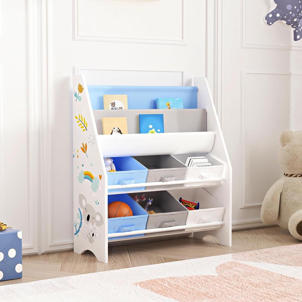 Kinderregal Ponteceso Koala-Motiv Weiß / Grau / Blau [en. casa] Bild 1