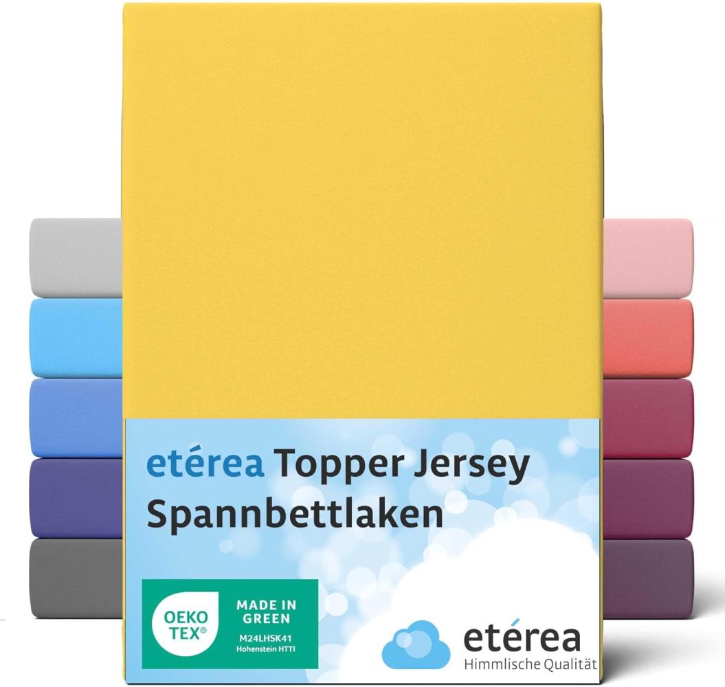 etérea Jersey Topper Spannbettlaken Spannbetttuch Gelb 140x200 - 160x200 cm Bild 1