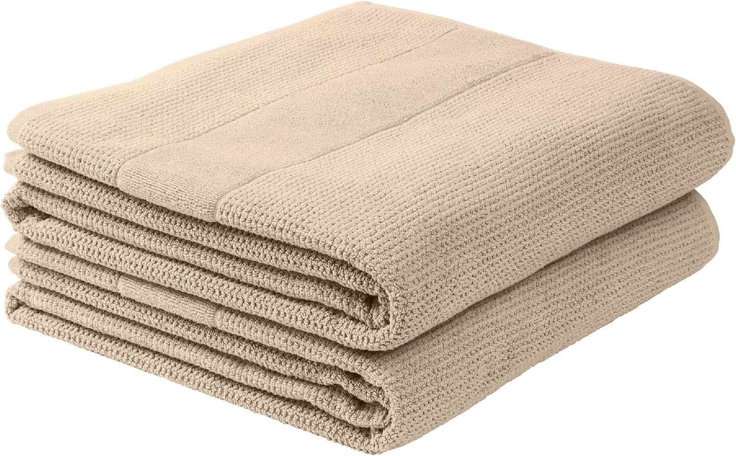 Schiesser Duschtücher Turin im 2er Set aus 100% Baumwolle, nachhaltig und fair produziert, Farbe:Sand, Größe:70x140 cm Bild 1