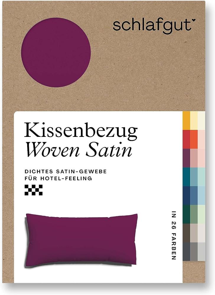 Schlafgut Woven Satin Bettwäsche|Kissenbezug einzeln 40x80 cm| purple-deep Bild 1