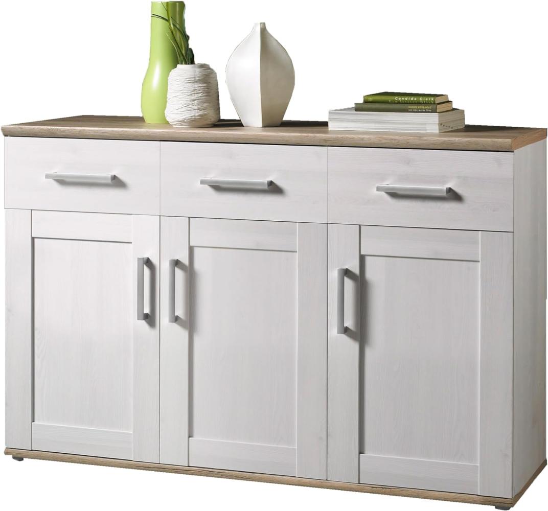 ROMANCE Sideboard in Sibiu Lärche / Eiche San Remo Optik - Landhausstil Kommode mit viel Stauraum für Ihr Wohnzimmer - 140 x 88 x 46 cm (B/H/T) Bild 1