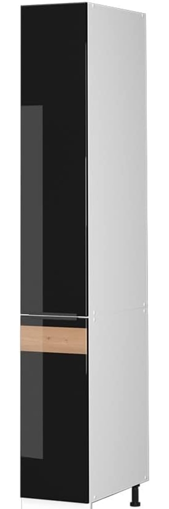 Vicco Apothekerschrank Fame-Line, Schwarz-Eiche Hochglanz/Weiß, 30 cm Bild 1