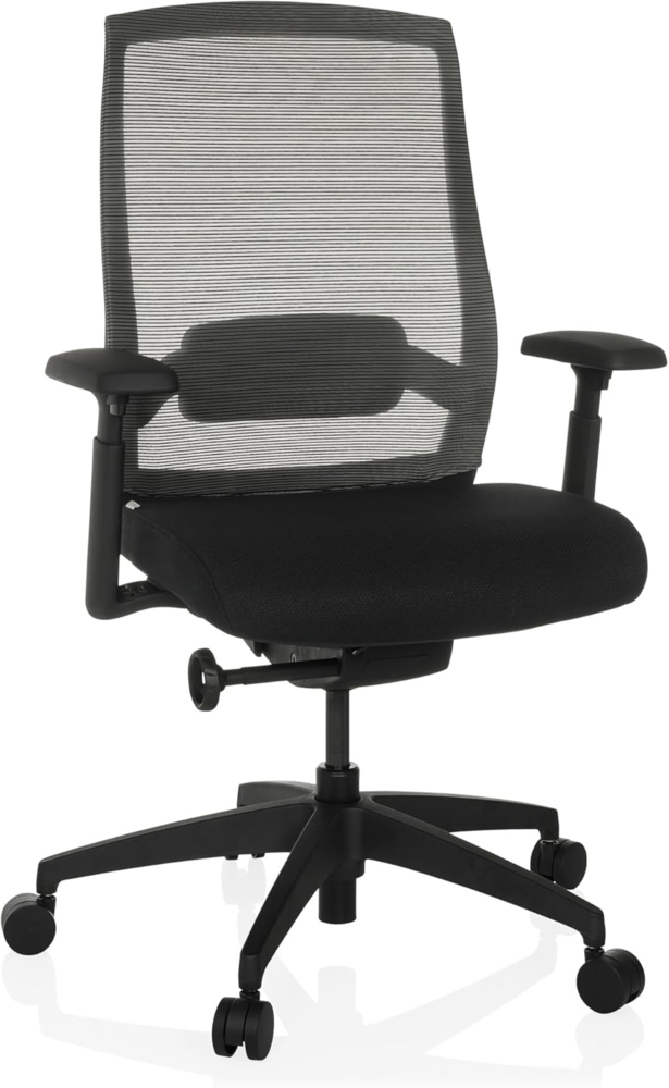 hjh OFFICE Ergonomischer Bürostuhl Colore Profi Drehstuhl, Sitztiefe & Lordosenstütze verstellbar, atmungsaktive Rückenlehne, Schwarz Bild 1