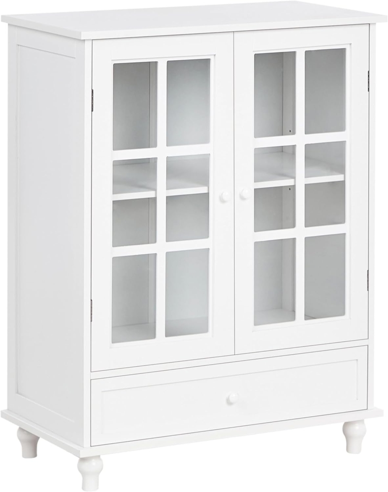 Sideboard mit Glastüren CARLET 71 cm Weiß Bild 1