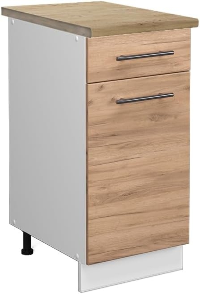 Vicco Küchenunterschrank Fame-Line, Goldkraft Eiche/Weiß, 40 cm, AP Eiche Bild 1