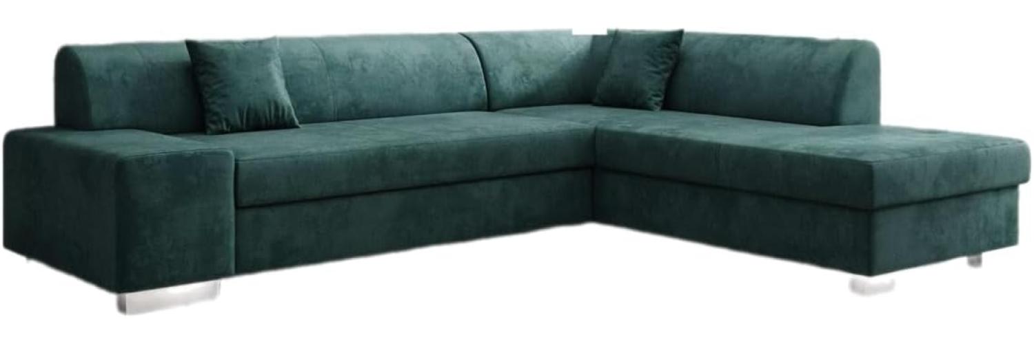 Designer Sofa Pina mit Schlaf- und Klappfunktion Samt Grün Rechts Bild 1