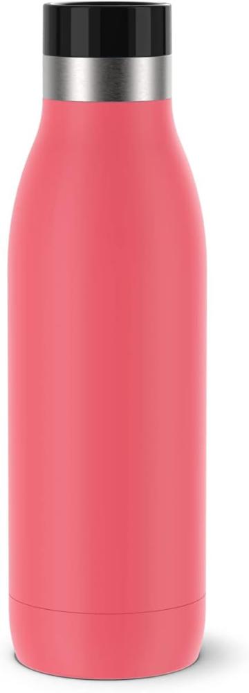 Emsa Bludrop Color Trinkflasche mit Quick-Press Verschluss, spülmaschinenfest, Edelstahl Koralle, 0,5 Liter Bild 1