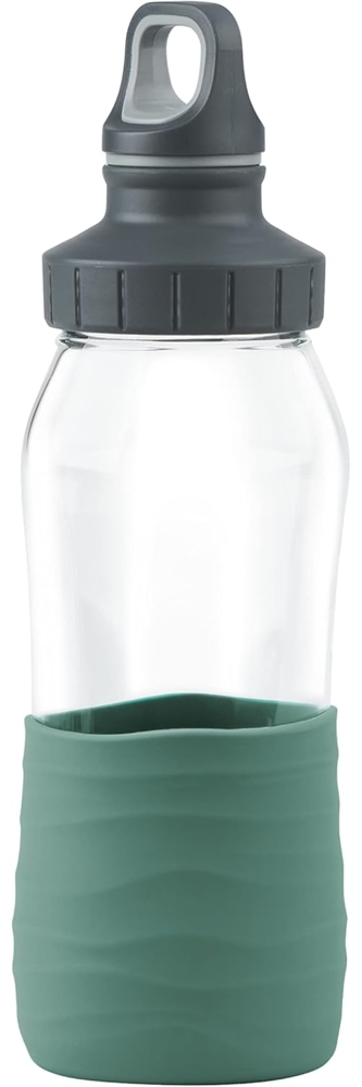 EMSA N3101100 DRINK2GO GLAS Trinkflasche 0,5 L Petrol - 100 % dicht auch bei kohlensäurehaltigen Getränken (nicht für Softdrinks empfohlen) - spülmaschinenfest - BPA-frei Bild 1