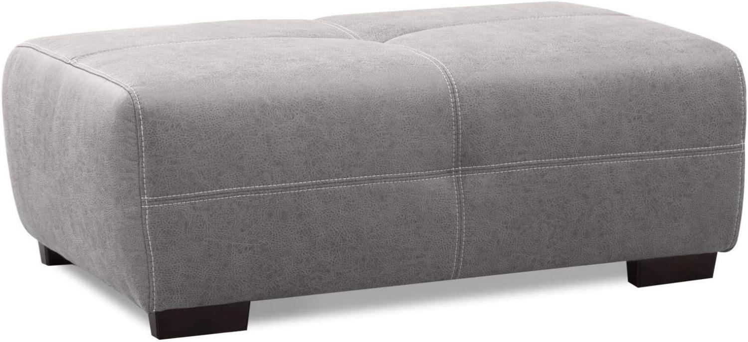 CAVADORE Hocker Mavericco / XXL-Fußbank, Sitzhocker, Polsterbank in Lederoptik / Modernes Design / Passend zu Big Sofa und Ecksofa Mavericco / 108 x 71 x 41 / Grau Bild 1