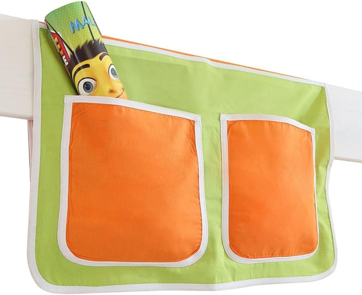 Bett-Tasche für Kinderbetten - grün-orange Bild 1