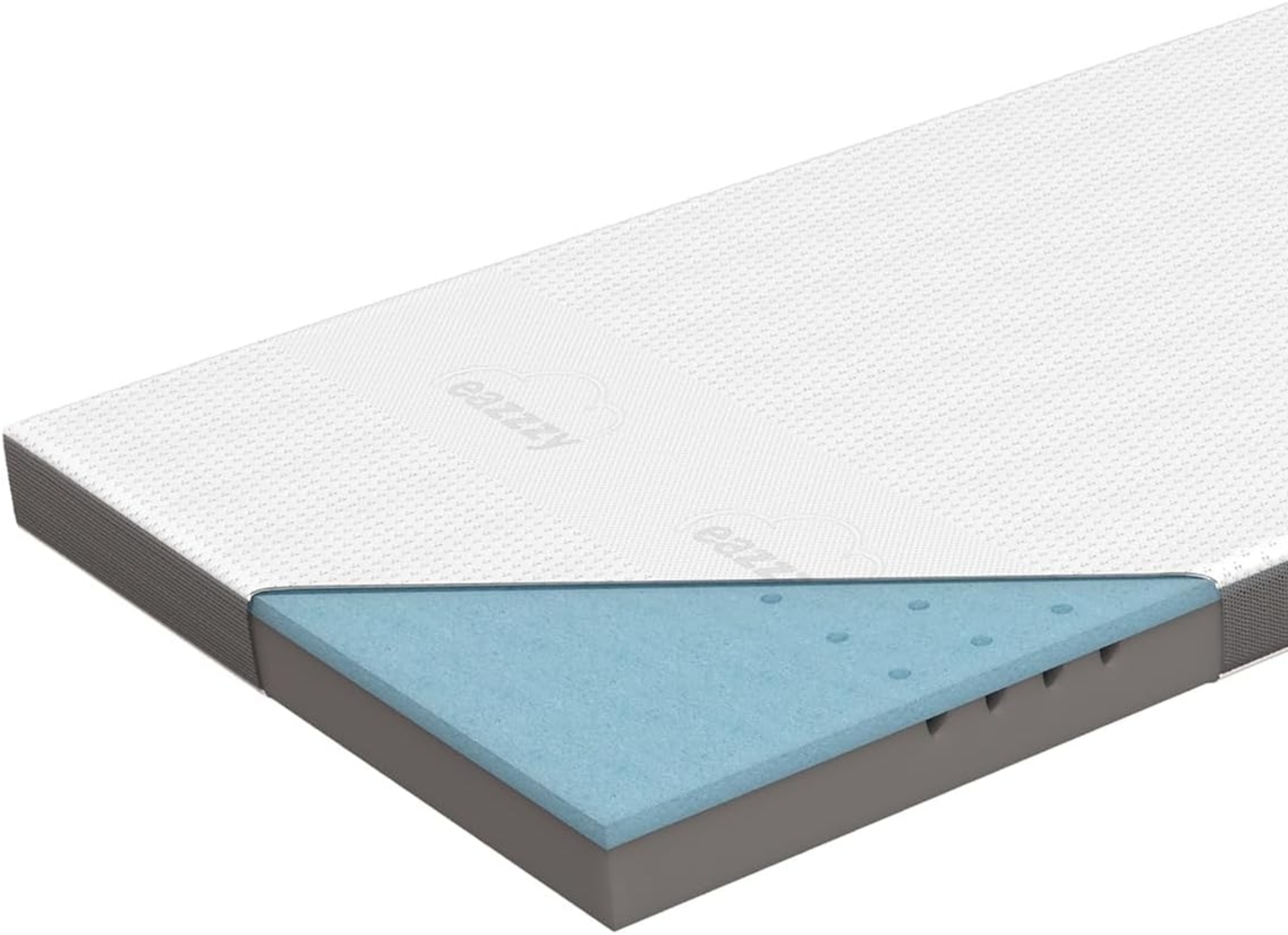 Genius Eazzzy Topper Deluxe 200x200x9cm H2 H3 - orthopädische Matratzentopper für Matratze & Boxspringbett aus Gelschaum | Matratzenauflage 200x200cm für Allergiker inkl. Bezug, Weiß Bild 1