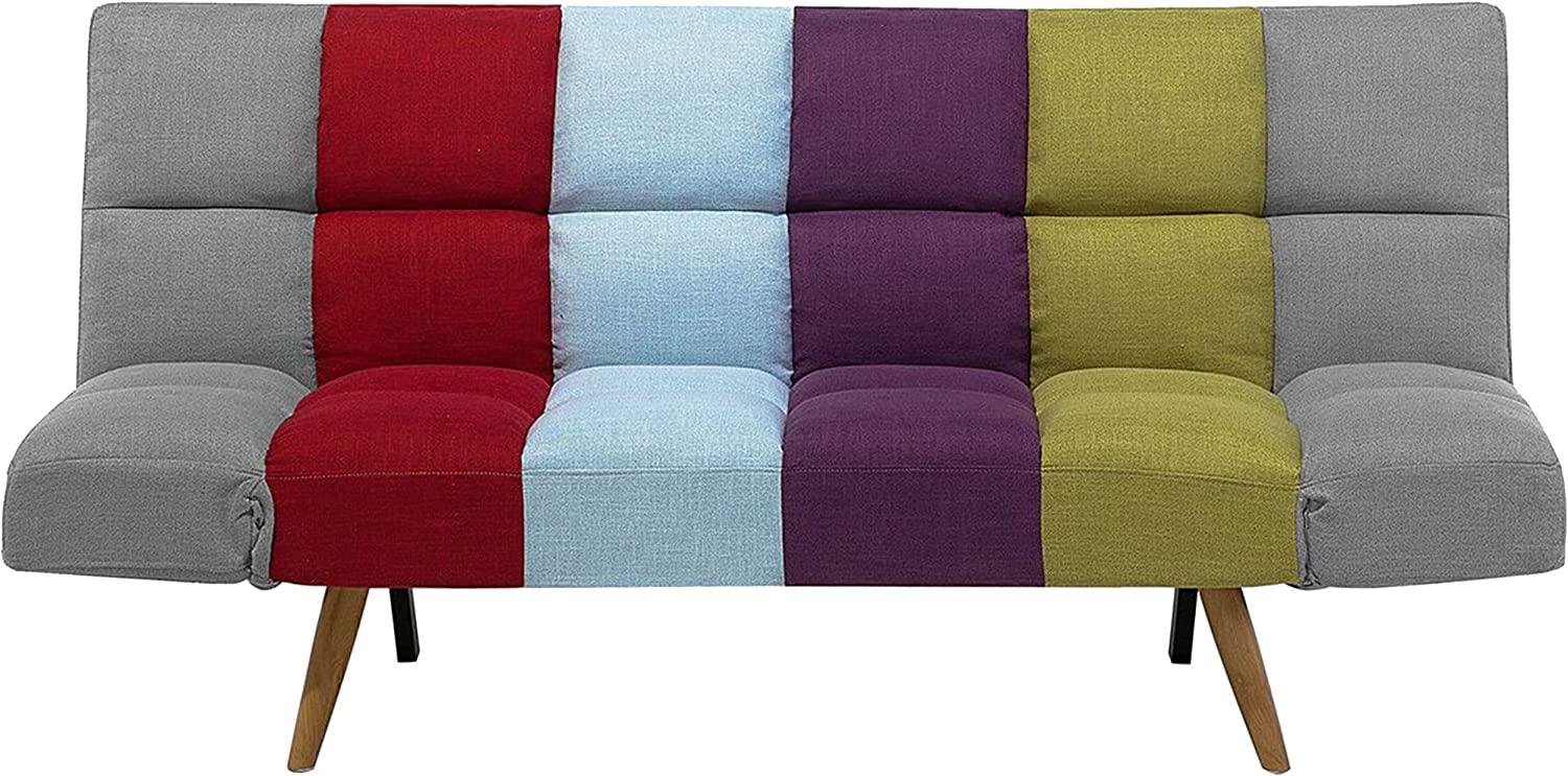 Schlafsofa 3-Sitzer Polsterbezug bunt Patchwork INGARO Bild 1