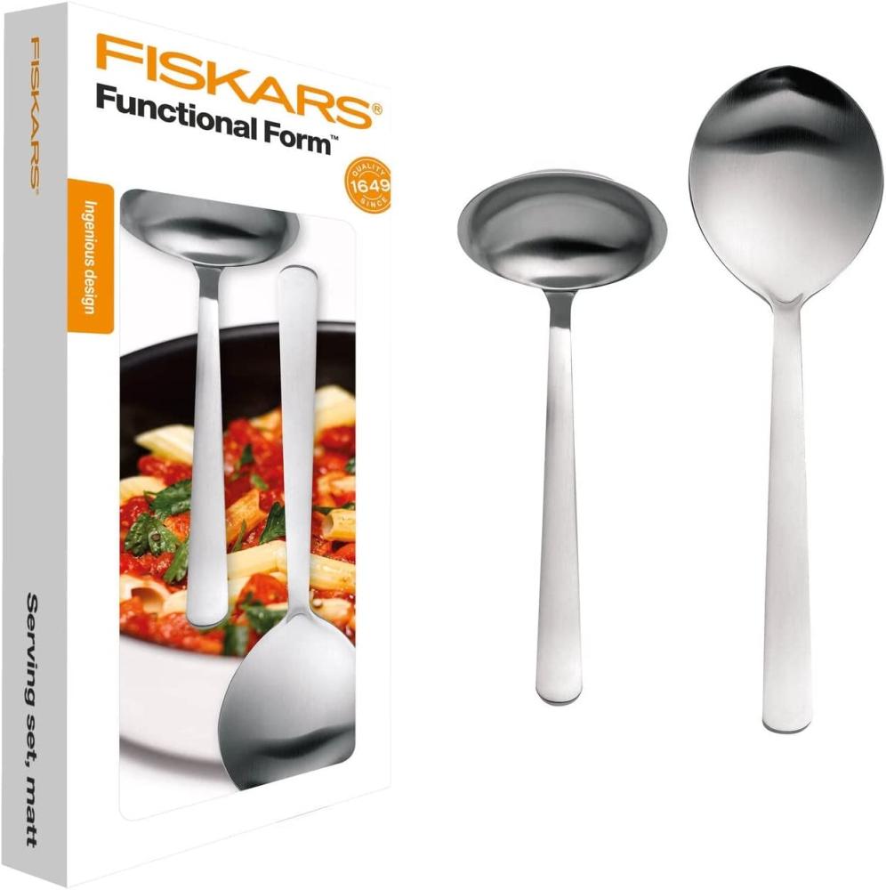 Fiskars Functional Form Servierbesteck, 2-tlg, Besteck, Servierbesteck, Küchenhelfer, Edelstahl Matt, 30 cm, 1002959 Bild 1