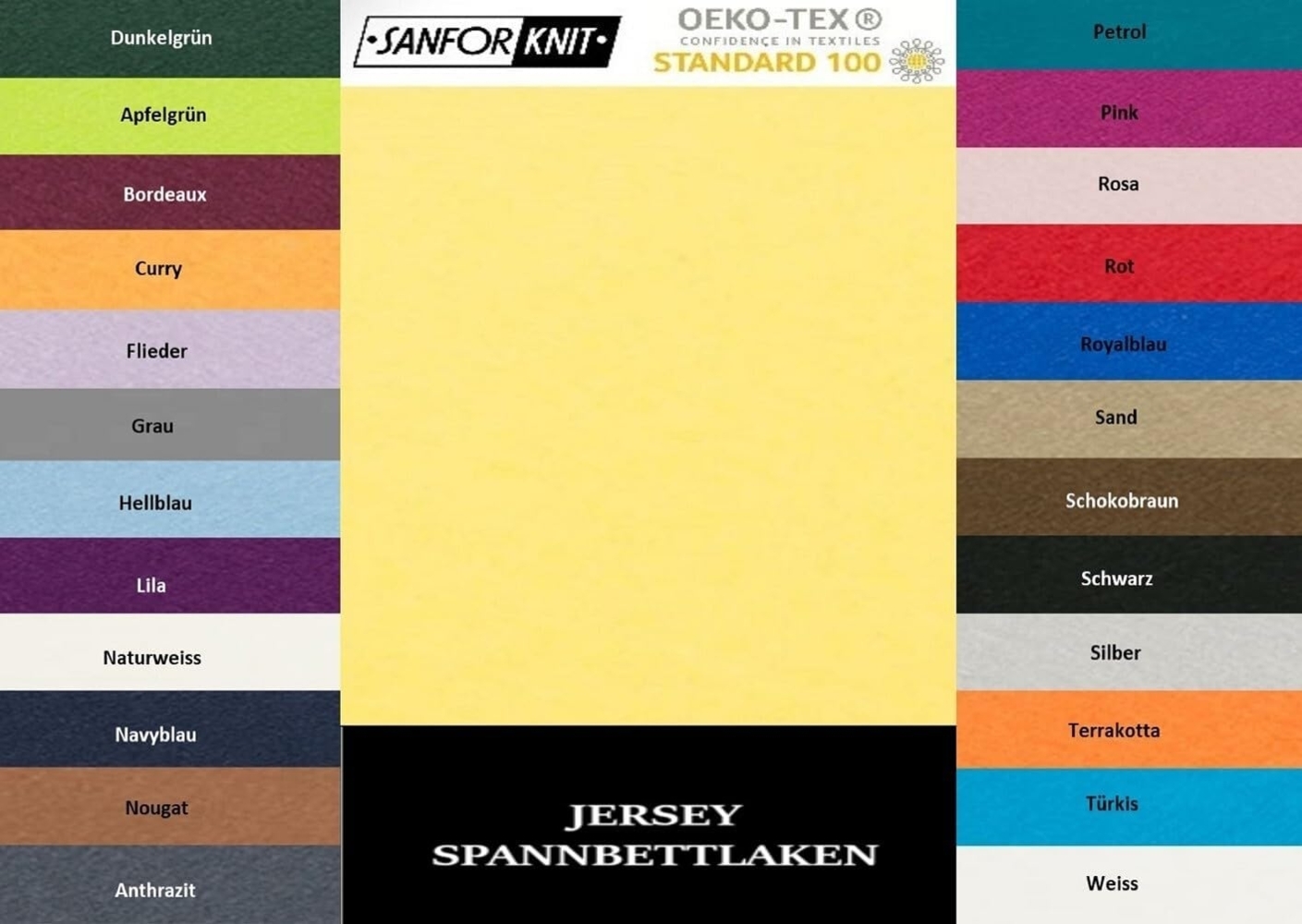 Jersey Spannbettlaken 140 - 160 x 200 cm Gelb Bild 1