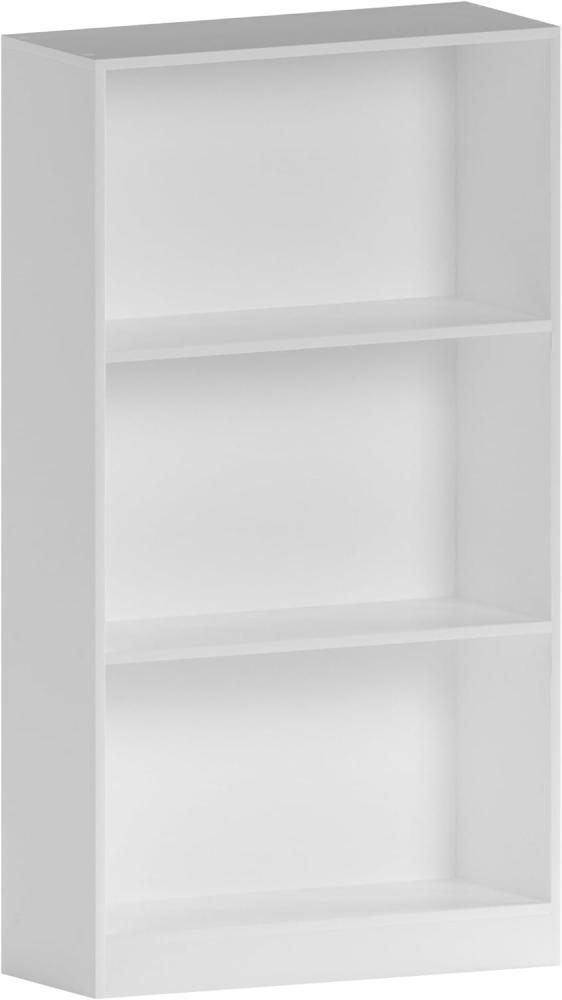 Vida Designs Cambridge Bücherregal mit 3 Ebenen, mittelgroß, weißes Holzregal, Aufbewahrungseinheit, Büro, Wohnzimmermöbel, Holz, 3-stufiges Medium Bild 1