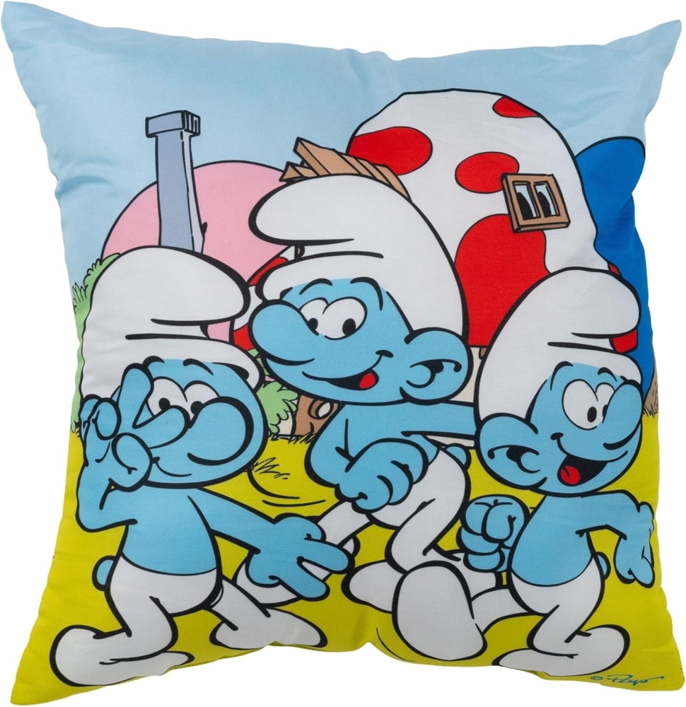 United Labels® Dekokissen Die Schlümpfe Kissen Plüsch Zierkissen Kopfkissen 40x40 cm Bild 1