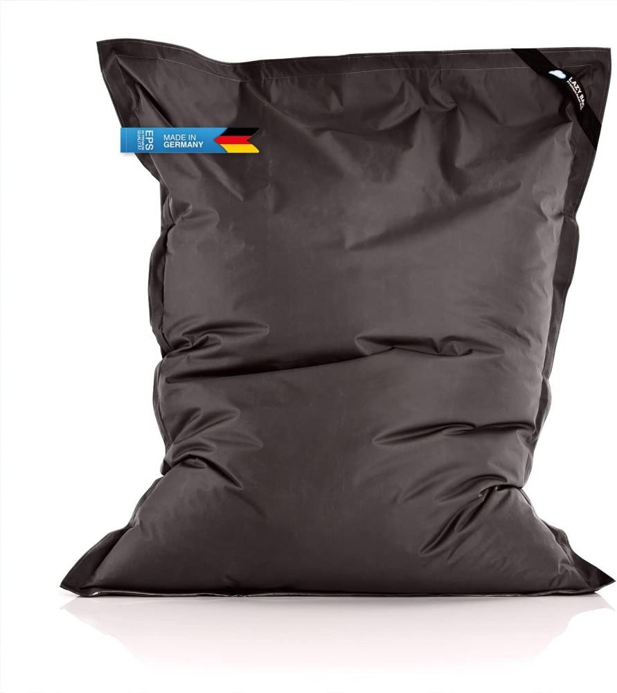 LAZY BAG Original Indoor & Outdoor Sitzsack XXL 400L Riesensitzsack Sitzkissen Sessel für Kinder & Erwachsene 180x140cm (Schwarz) Bild 1