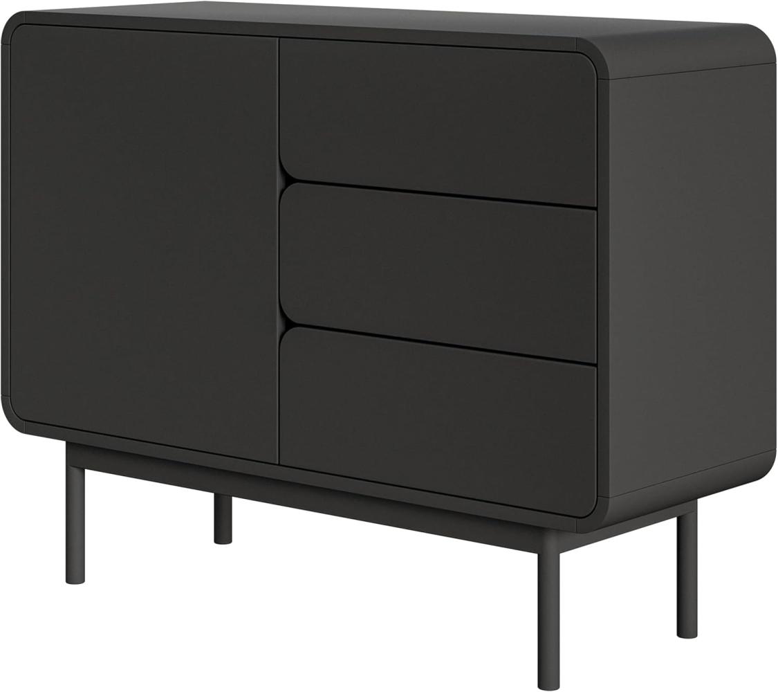 Selsey Oro - Sideboard mit 3 Schubladen, Schwarz, 104 cm Bild 1