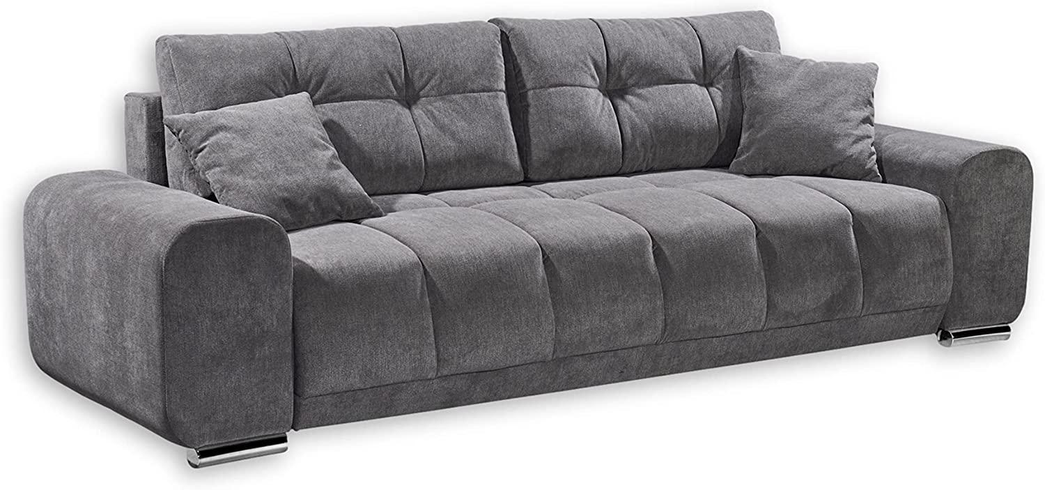 Couch Sofa Zweisitzer PACO Schlafcouch Schlafsofa ausziehbar braun-schwarz 260cm Bild 1