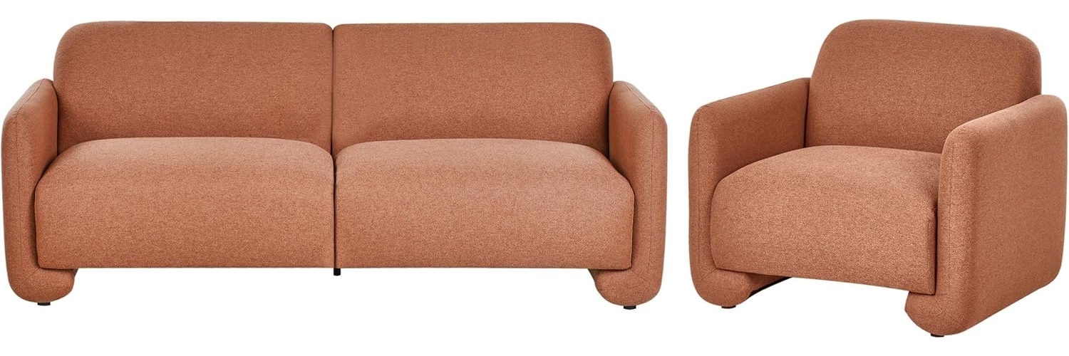 Sofa Set 4-Sitzer SALAND Stoff Goldbraun Bild 1