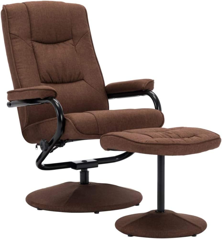vidaXL Liegesessel mit Fußhocker Braun Stoff Bild 1