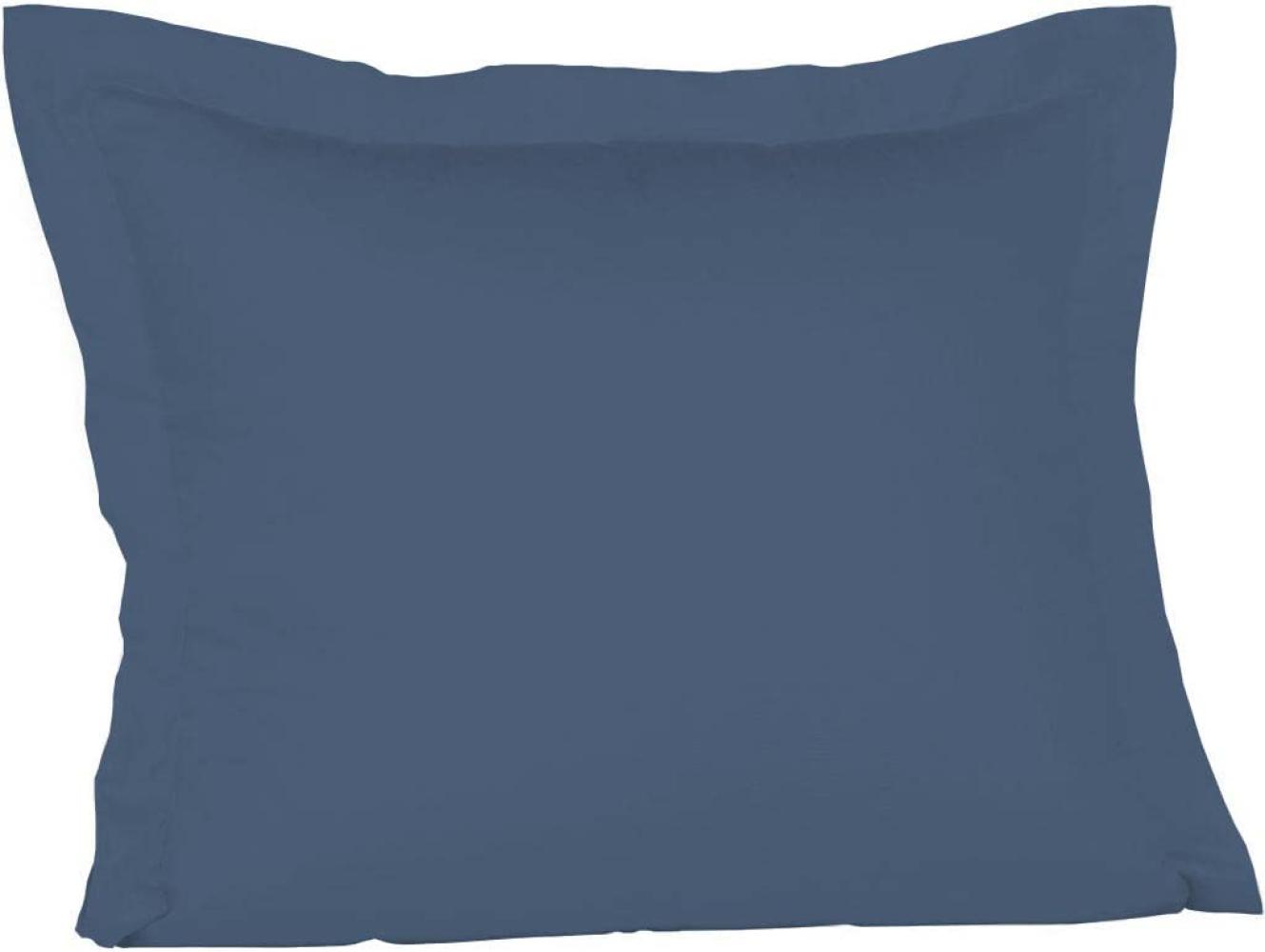 Fleuresse Mako-Satin-Kissenbezug uni colours 6073 denim 35x40 cm Stehsaum Bild 1