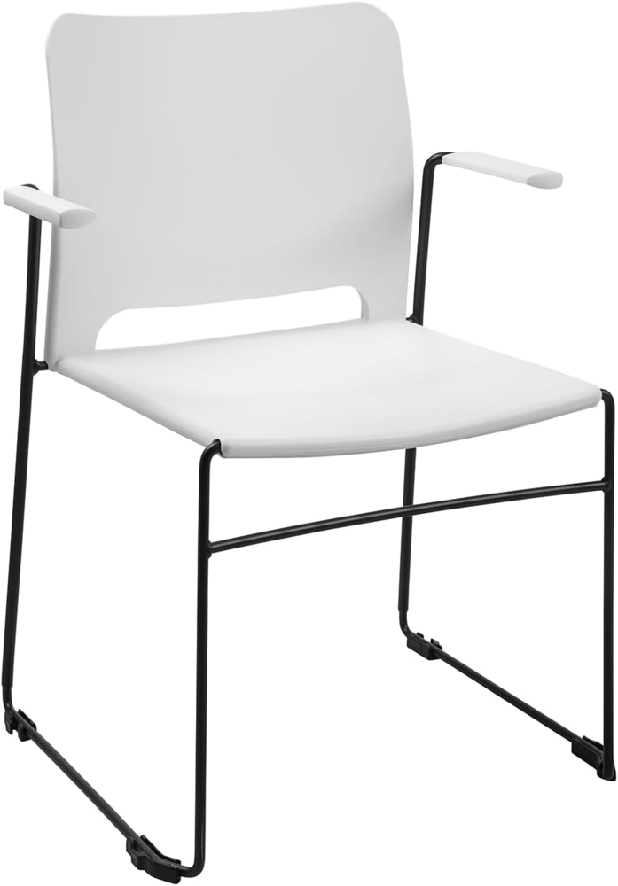 Topstar Visit Lite | Besucherstuhl | Kunststoff Version mit Armlehnen| Farbe Weiss | Made in Germany Bild 1