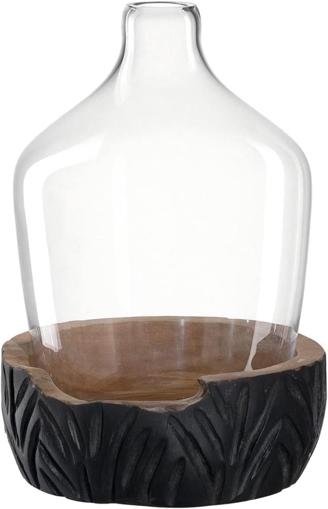 Leonardo CASOLARE Vase mit Holz-Sockel 33 cm schwarz - A Bild 1