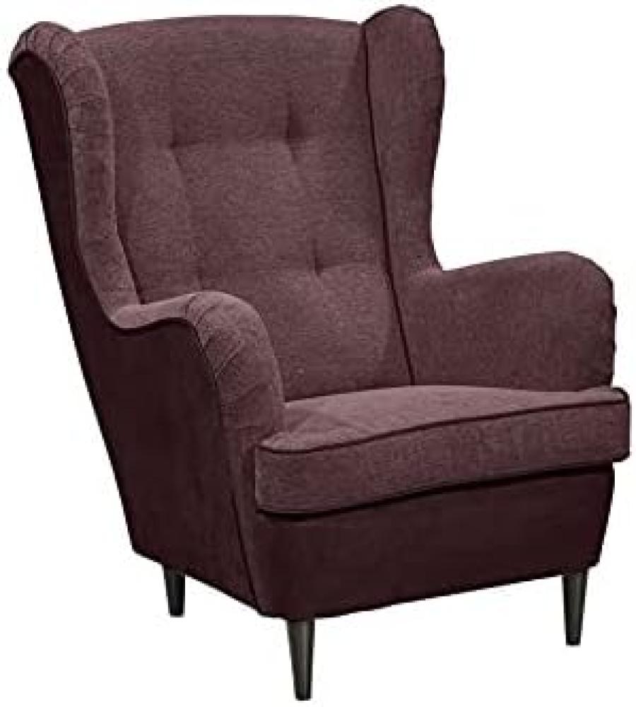 Sessel OMADO 2 Fernsehsessel Ohrensessel Stoff aubergine Bild 1