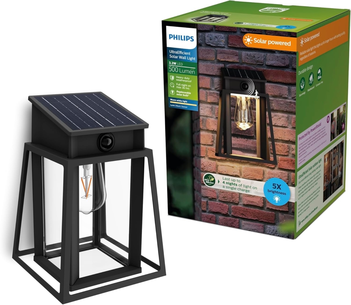 Philips Solar Wandleuchte Lysin Wand 33,5 x 23,5 x 23,5 cm warmweiß Bild 1