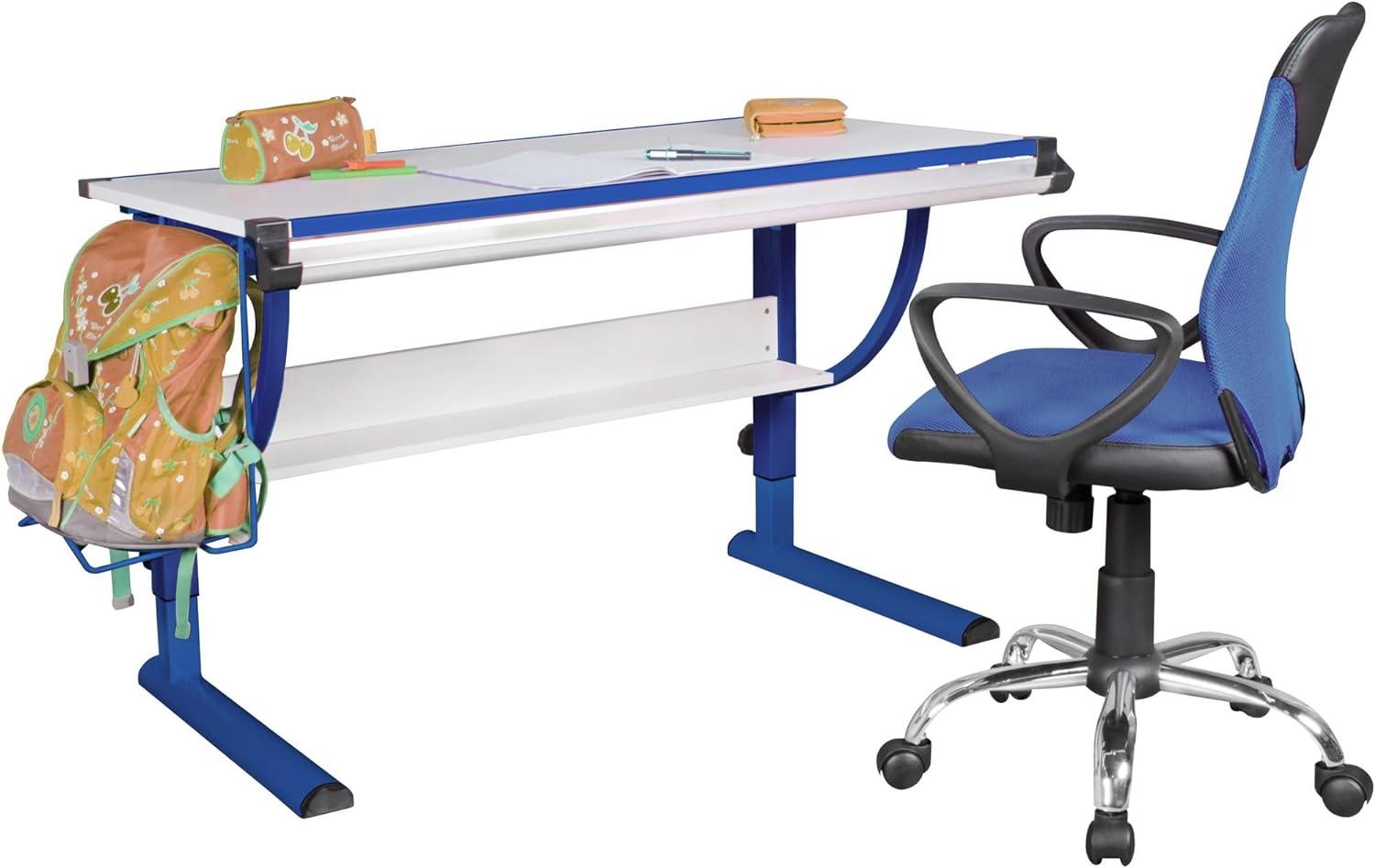 Wohnling 'MORITZ' Kinderschreibtisch Holz 120x60 cm blau/weiß Bild 1