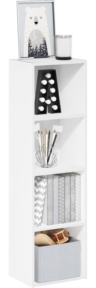 Furinno Luder Bücherregal Bücherregal Lagerregal 4-stöckig weiß Bild 1