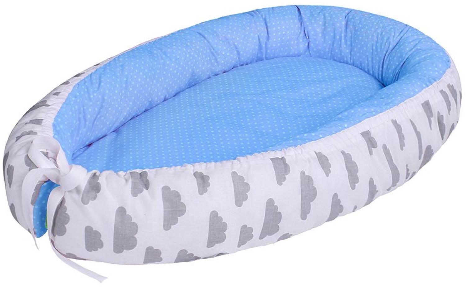 LULANDO Babynest Wolke blau Bild 1