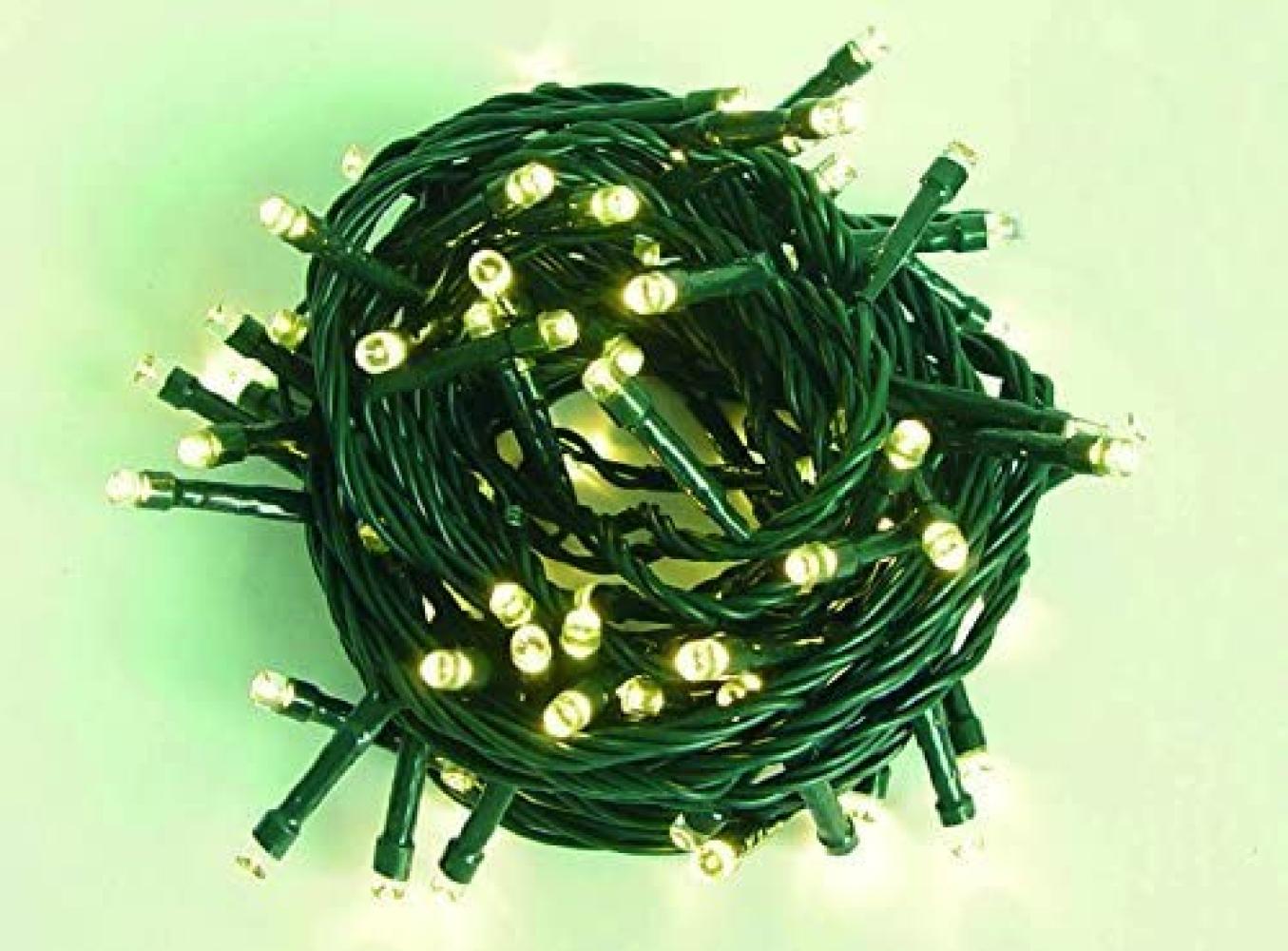 200er LED Lichterkette Außen Innen Partylicht Kabel grün Weihnachtslichterkette warmweiß Bild 1