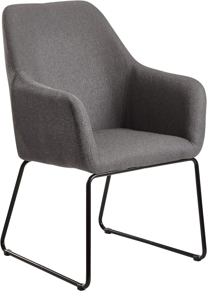 Wohnling Esszimmerstuhl Dunkelgrau Stoff / Metall Bild 1