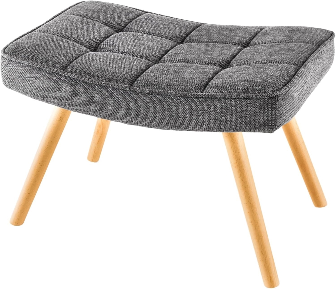 riess-ambiente Fußhocker SCANDINAVIA grau / natur (Einzelartikel, 1 St), Wohnzimmer · Strukturstoff · Massivholz · Scandinavian Design Bild 1