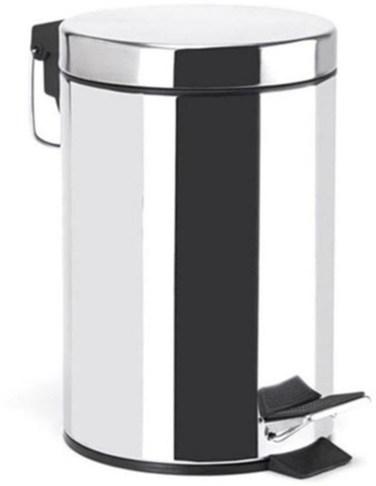 MSV Kosmetikeimer Silber glänzend Mülleimer Treteimer Abfalleimer - 3 Liter ? mit Herausnehmbaren Inneneimer Bild 1