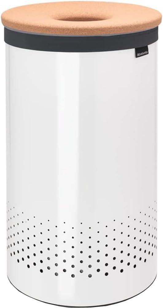 Brabantia Wäschebox, Wäschekorb, Wäschetruhe, Wäschebox, Wäschesammler, Wäsche, Truhe, Kunststoffdeckel, White, Weiß, 60 L, 104404 Bild 1