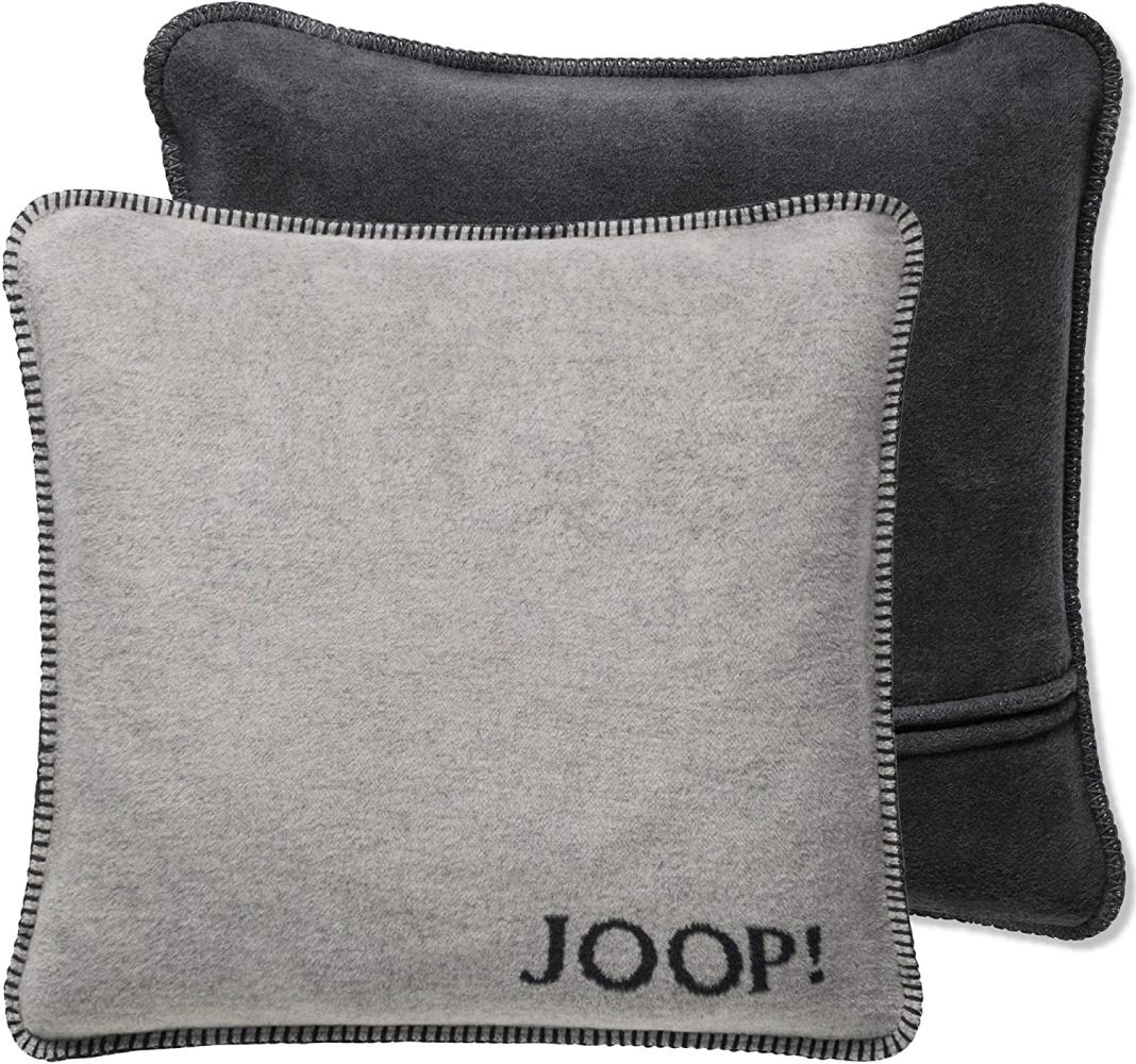 JOOP Uni Kissen Doubleface|50x50 cm Dekokissen gefüllt| Ash-Anthrazit Bild 1