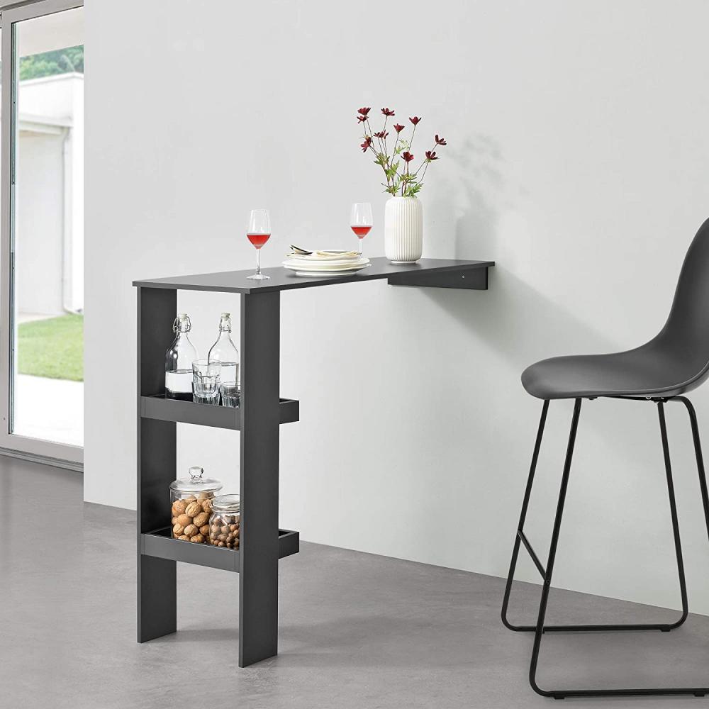 Bartisch Sölvesborg 120 x 45 x 106 cm für Wandmontage Dunkelgrau en. casa Bild 1