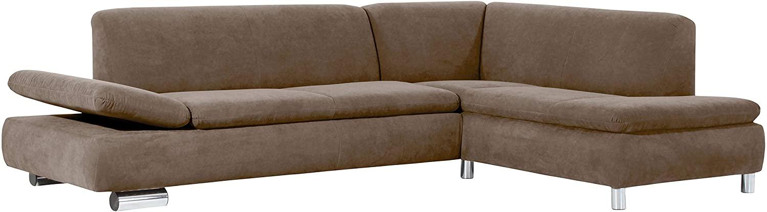 Terrence Ecksofa Veloursstoff Sahara Metallfüße verchromt Bild 1