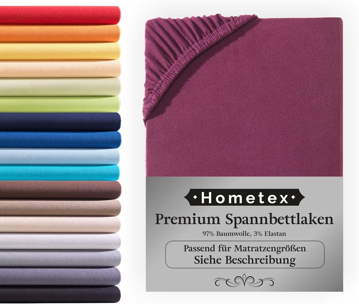 Hometex Premium Textiles Spannbettlaken Premium Boxspringbett Spannbetttuch ideal für Wasserbett und Matratzen, Jersey, Gummizug: Rundumgummizug, Spannbettlaken Premium Qualität 190 g/m², Gekämmte Baumwolle Bild 1