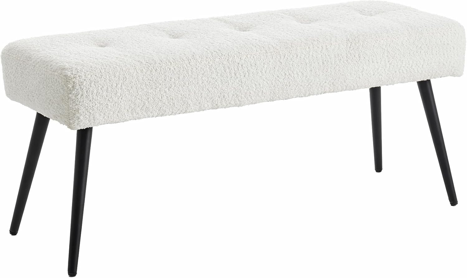 riess-ambiente Sitzbank BOUTIQUE 100cm weiß / schwarz (Einzelartikel, 1-St), Wohnzimmer · Bouclé · Metall · Esszimmer· Flur · Schlafzimmer Bild 1