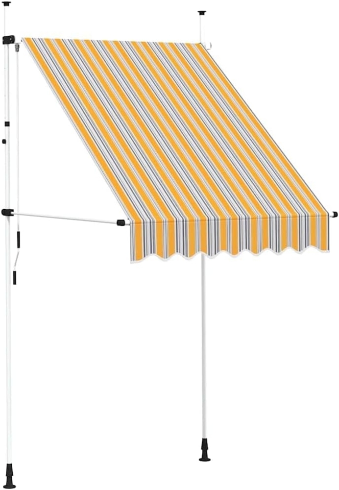 vidaXL Einziehbare Markise Handbetrieben 150 cm Gelb/Blau Gestreift 43225 Bild 1