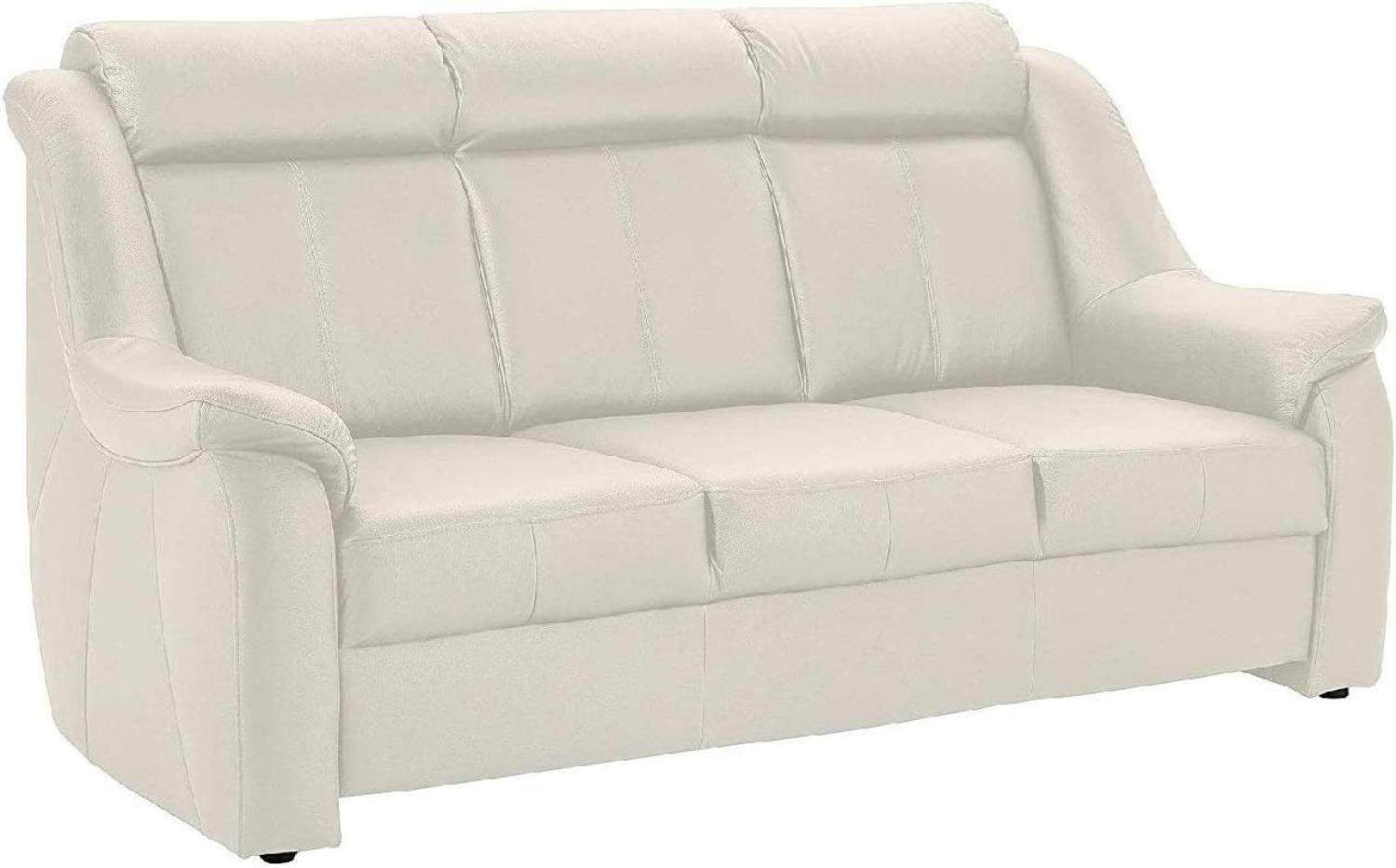 Cavadore 3-Sitzer Beata / 3er Ledercouch im modernen Design / 188 x 98 x 92 / Echtleder Weiß Bild 1