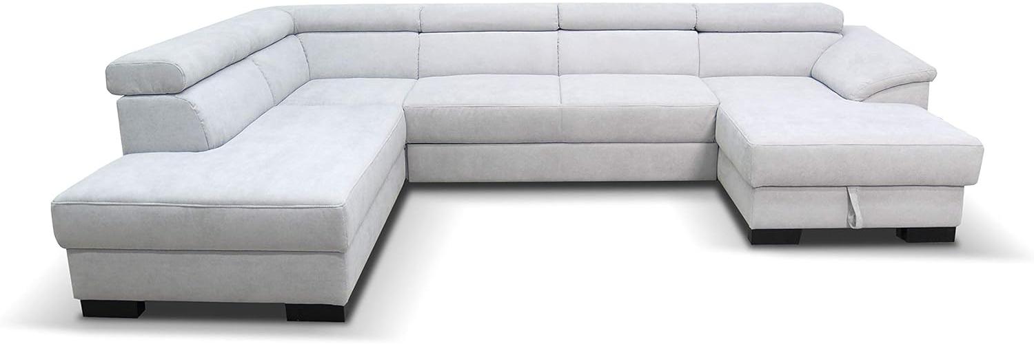 DOMO Collection David FK Wohnlandschaft, Sofa mit Rückenfunktion in U-Form, Couch mit Federkern und Funktion, Polsterecke, grau, 166 x 337 x 232 cm Bild 1