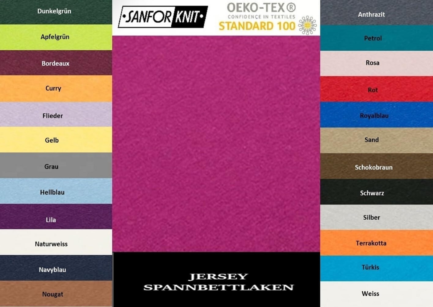 Jersey Spannbettlaken 180 - 200 x 200 cm Pink Bild 1