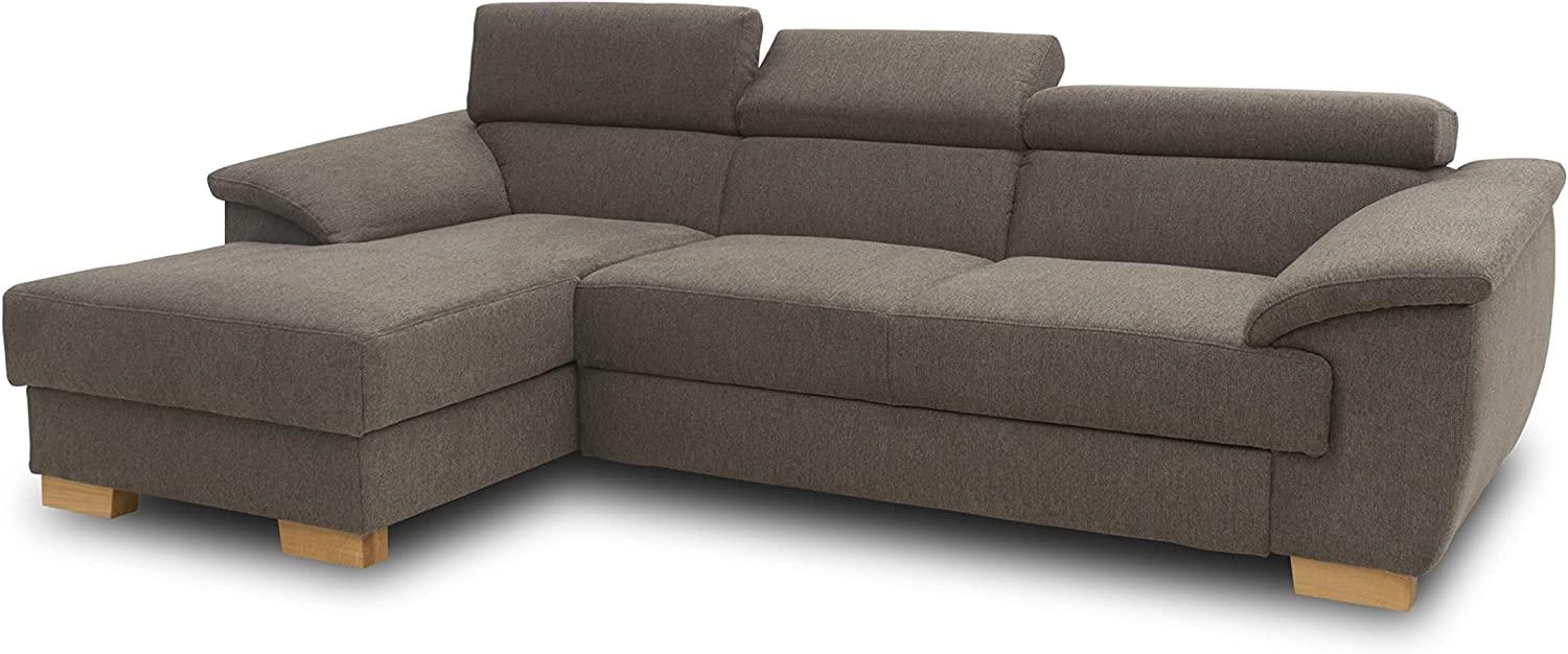 DOMO. collection David Sofa, Ecksofa mit Rückenfunktion, Eckcouch mit Schlaffunktion und Bettkasten (Staufach), 272 x 166 cm Funtkionssofa mit Federkern in braun Bild 1